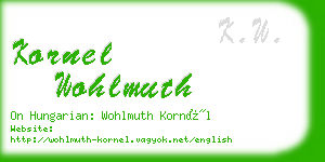 kornel wohlmuth business card